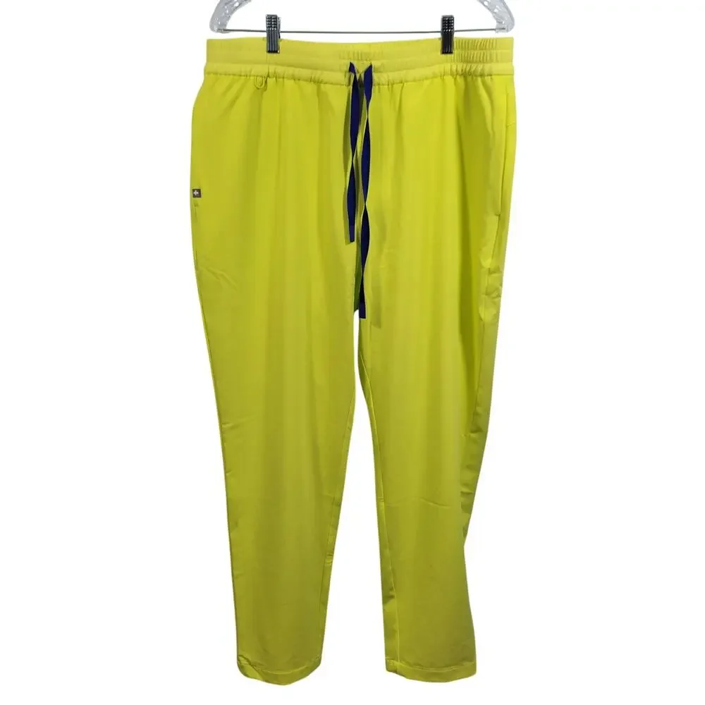 Fig Lloyd Men's Neon Yellow Scrub Pants Size XL 34